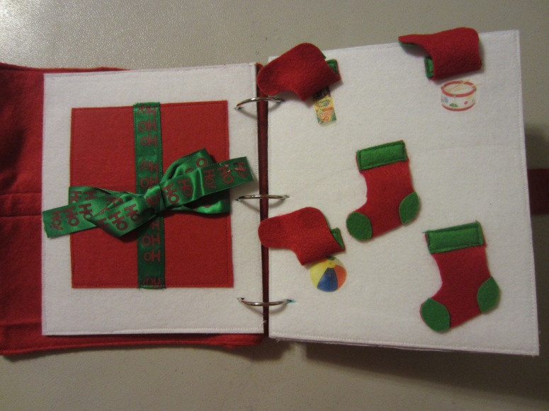 christmas quiet book stocking page