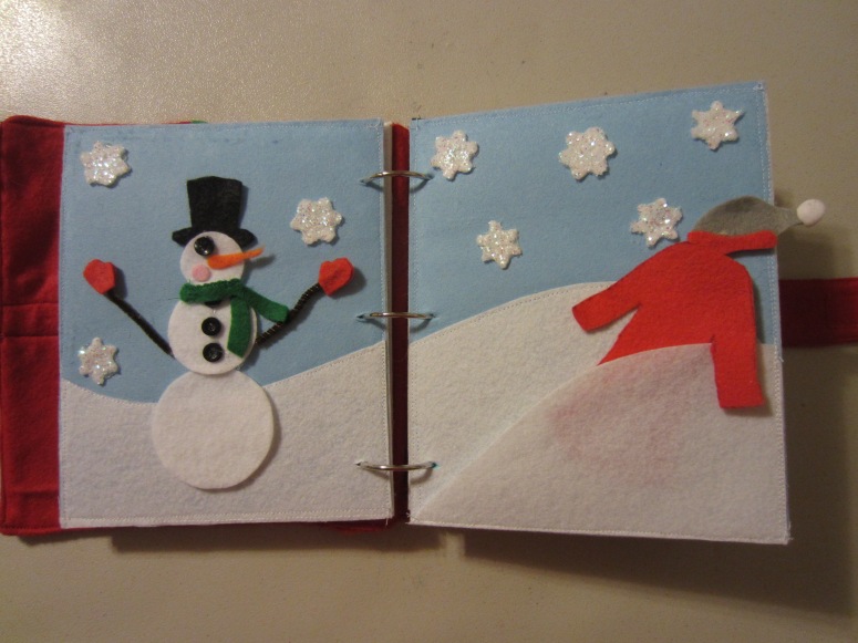 christmas quiet book snowman page
