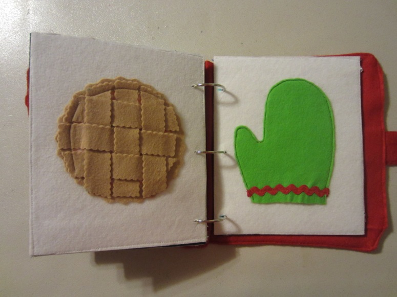 christmas quiet book pie mitten page
